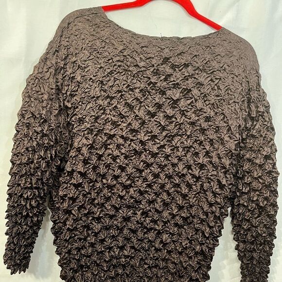 Brown Y2K Popcorn Stretchy Top - Picture 3 of 13